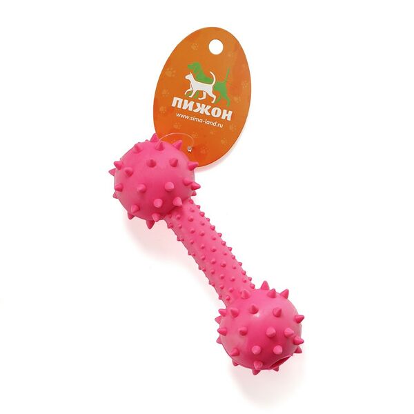 Жевательная игрушка для собак Пижон Грозная гантель 15см цвета Микс