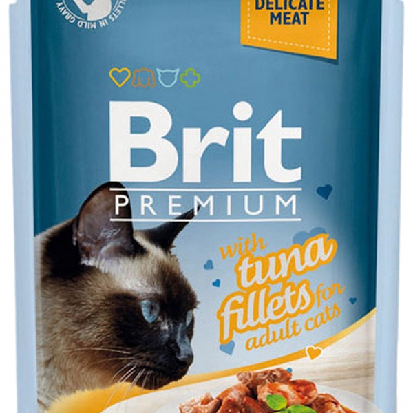 Влажный корм для кошек Brit Premium тунец в соусе