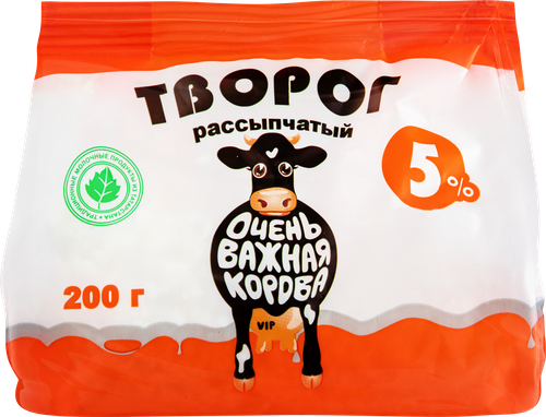 

Творог рассыпчатый Очень важная корова 5 % 200 г