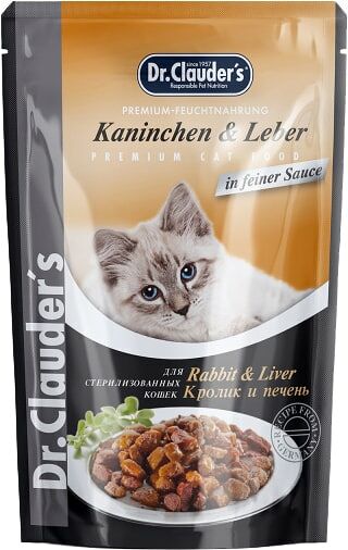 Влажный корм для кошек Dr.Clauders для стерилизованных Кролик и печень 85г