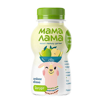 Йогурт питьевой Мама Лама с зеленым яблоком 2,5% 200г