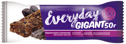 

Батончик Everyday Granola с черносливом и шоколадом фрукты 50 г