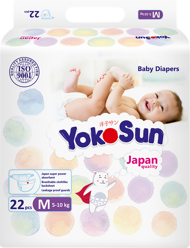 Подгузники-трусики детские YOKOSUN M 5-10кг, 22шт