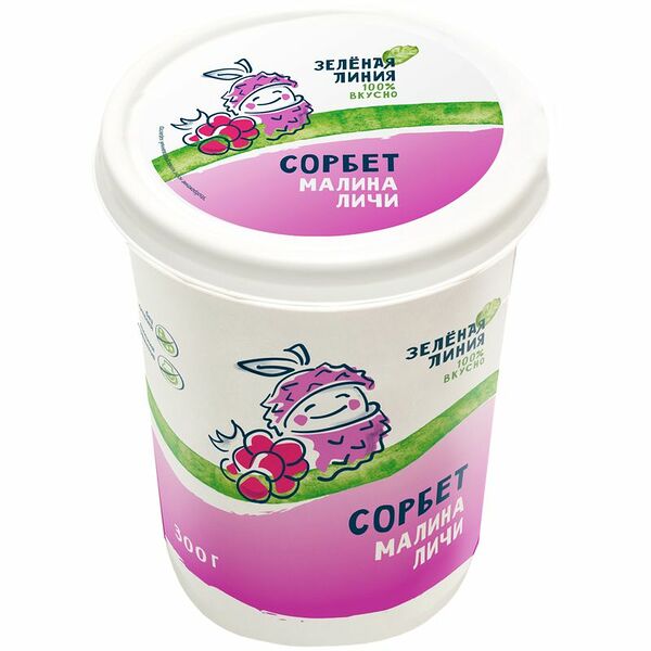 Сорбет Малина-Личи Зелёная Линия, 300г