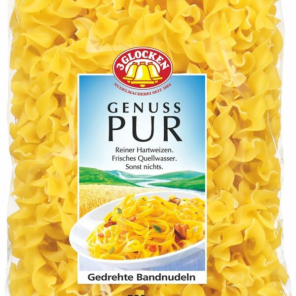 Макароны 3 Glocken Genuss Pur Gedrehte Bandnudeln