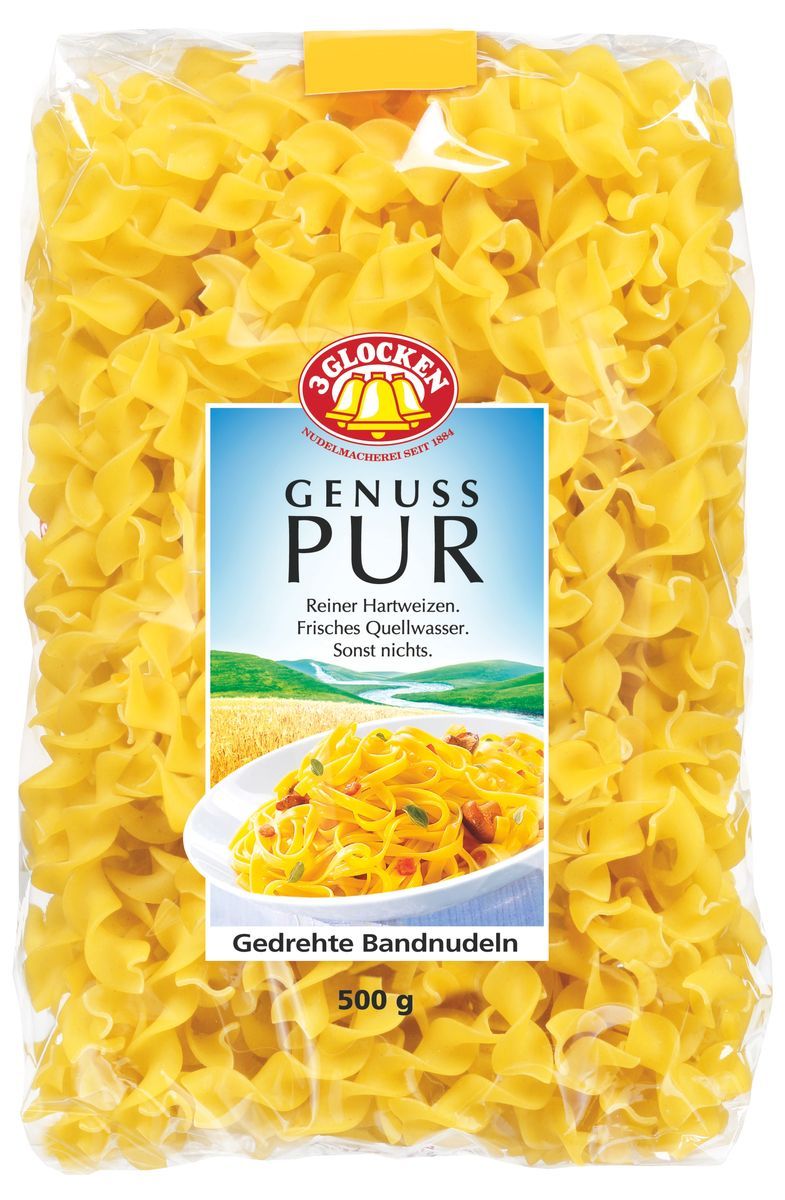 

Макароны 3 Glocken Genuss Pur Gedrehte Bandnudeln 500 г