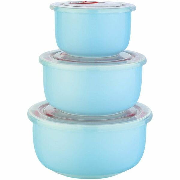 Набор контейнеров Gufmann с вакуумной крышкой голубой, 3шт
