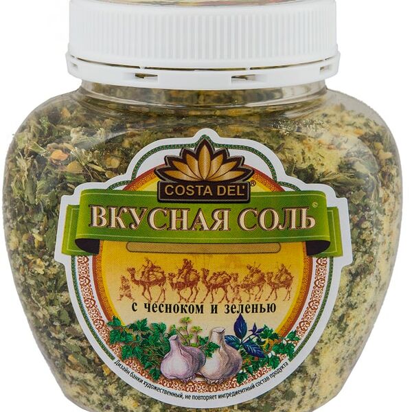 Соль Вкусная Соль с чесноком и зеленью с пряностями и овощами 400г