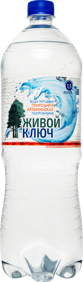 

Вода Живой ключ природная артезианская газированная 1.5 л