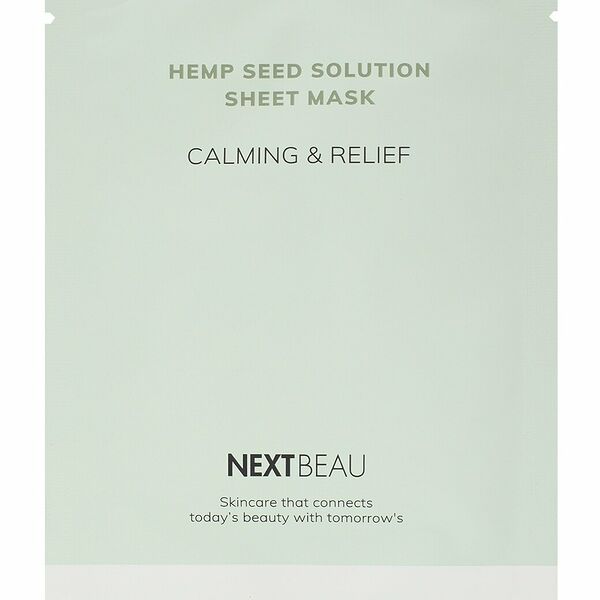Маска тканевая для лица Nextbeau с маслом семян конопли успокаивающая 22 мл