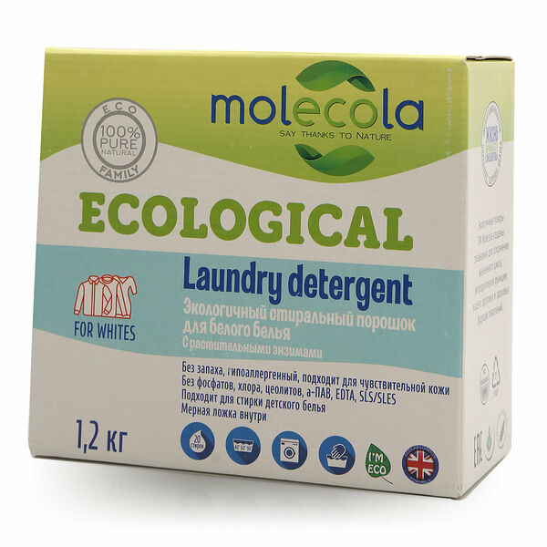 Стиральный порошок для белого белья ТМ Molecola (Молекола)