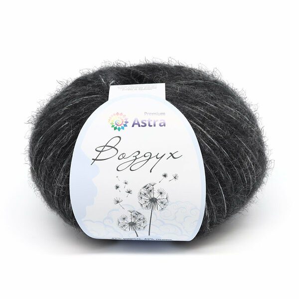 Пряжа Astra Premium 'Воздух' (Air) 50гр. 140м (42% шерсть, 42% акрил, 16% полиэстер)(02 темно-серый),шт