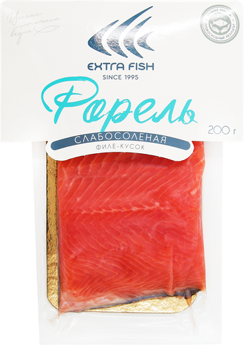 Форель Радужная соленая Extra Fish филе-кусок с кожей, 200 г
