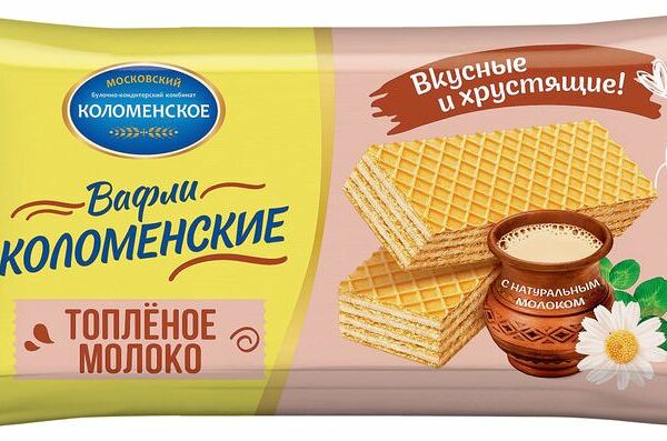 Вафли КОЛОМЕНСКОЕ со вкусом топленое молоко, 200г