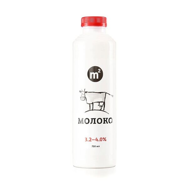 Молоко пастеризованное цельное 3,2-4%, «Ферма М2», Россия, БЗМЖ