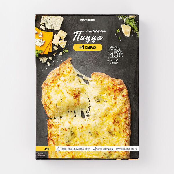 Пицца ВкусВилл римская 4 сыра замороженная 380 г