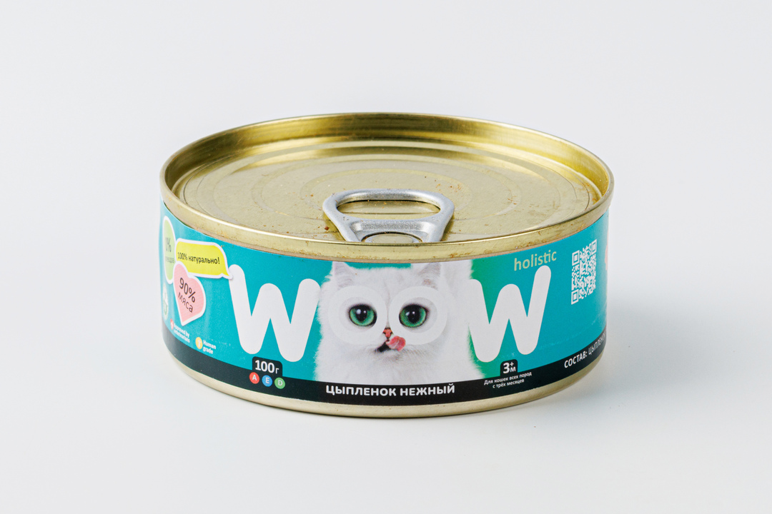 

Корм влажный для кошек Woow.holistic цыпленок нежный 100 г