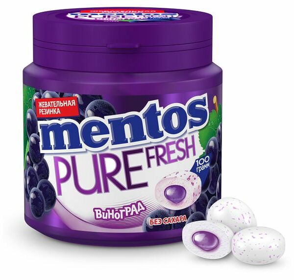 Резинка жевательная Mentos Pure Fresh Виноград 100 г