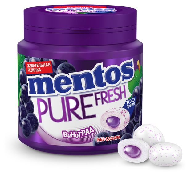 

Резинка жевательная Mentos Pure Fresh Виноград 100 г