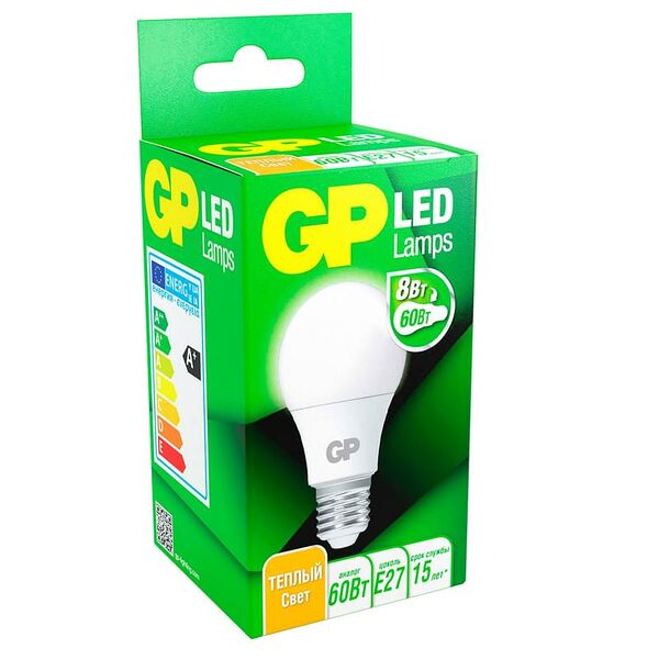 Светодиодная лампа GP 8W 2700К 806lm E27 Тёплый