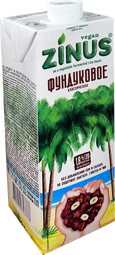 Напиток фундучный Zinus Vegan 1.8% 1 л