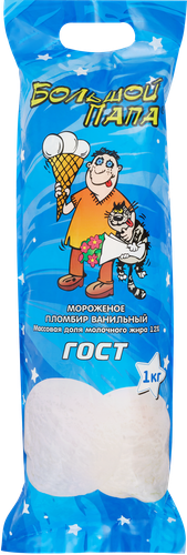 

Мороженое Большой папа пломбир ванильный 1000 г