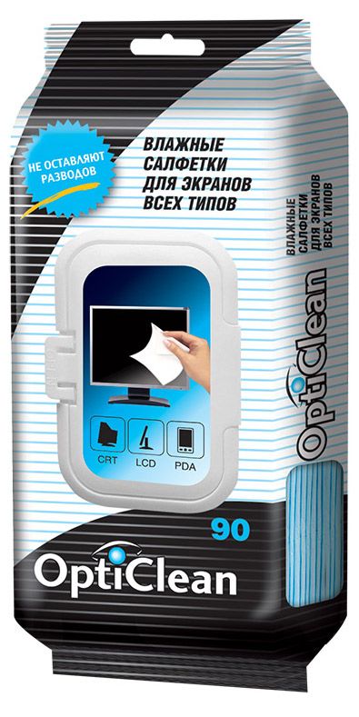 

Влажные салфетки OptiClean для экранов всех типов 90 шт