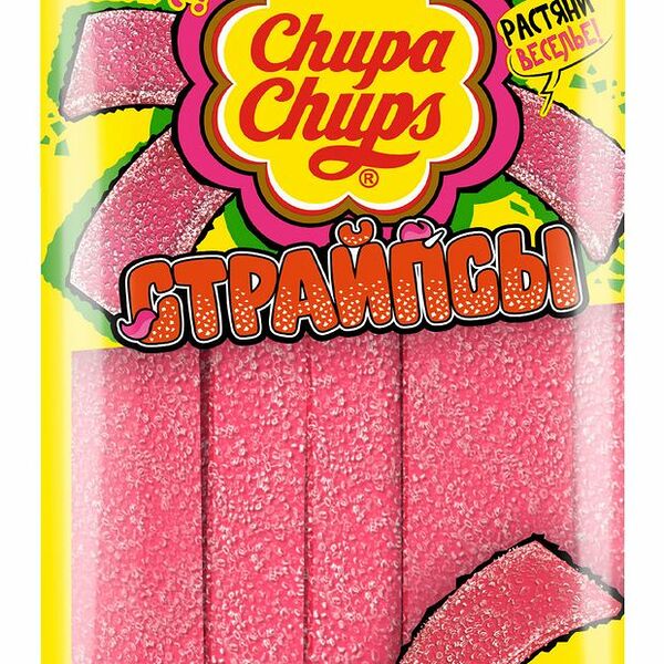 Жевательный мармелад Chupa Chups Страйпсы кислые со вкусом клубники 120 г