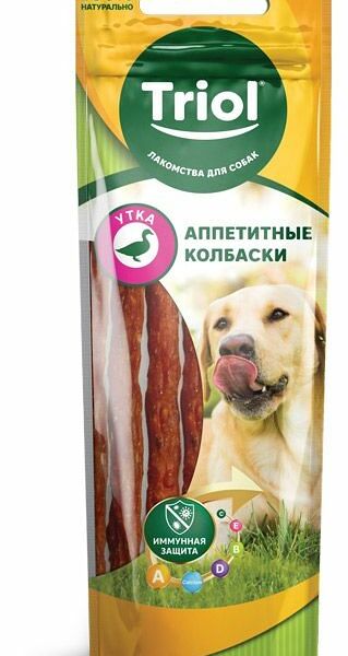 Лакомство для собак Triol Аппетитные колбаски из утки 40 г
