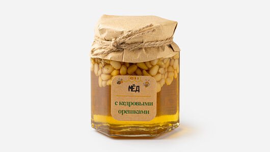 Мед с кедровыми орешками 210г