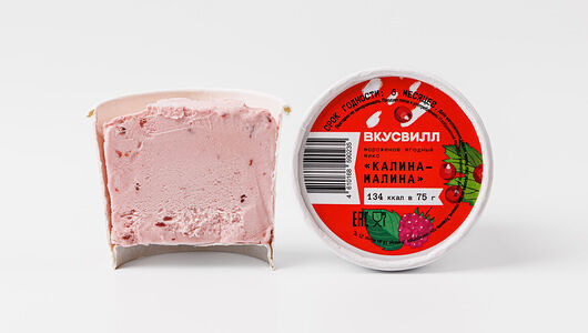 Мороженое ягодный микс ВкусВилл Калина - Малина, 75 г