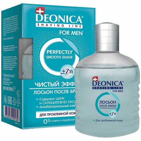 Лосьон после бритья Deonica For Men Чистый эффект, 90 мл