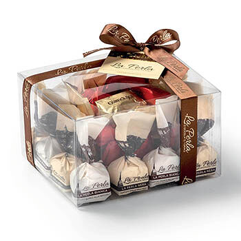 Ассорти шоколадных конфет Трюфели Черная жемчужина, Белая жемчужина и Джандуйотти без глютена La Perla Di Torino