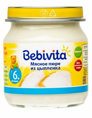 Пюре мясное Bebivita Цыпленок, с 6 месяцев