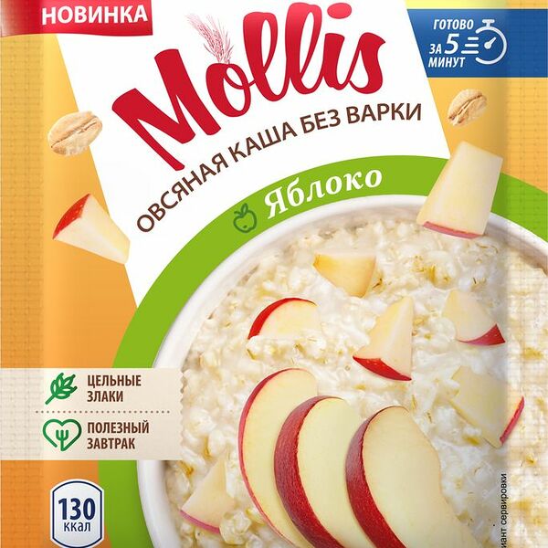 Каша Mollis овсяная с яблоком 40г