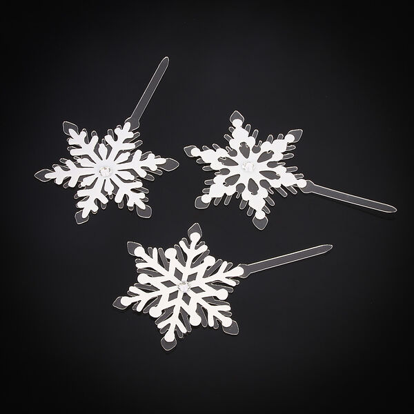 Сноу бум декор для праздничного стола, акрил, в виде снежинки, 3 шт, 10 см