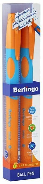 Набор шариковых ручек для правшей Berlingo Initial, светло-синий, 0,7мм, Арт. 277582, 2шт