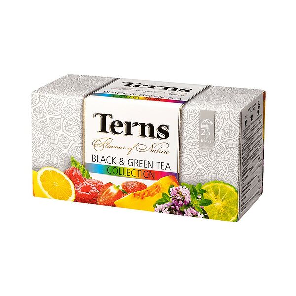 Чай Terns Black & Green Tea Collection ассорти пак аромат в саше 20*1,5г+5*1,8г