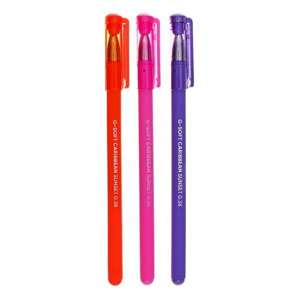 Ручка гелевая Erich Krause G-Soft Stick Caribbean Sunset, черная, 1шт., в ассортименте