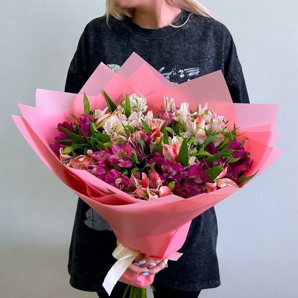 Букет разноцветных альстромерий № 828
