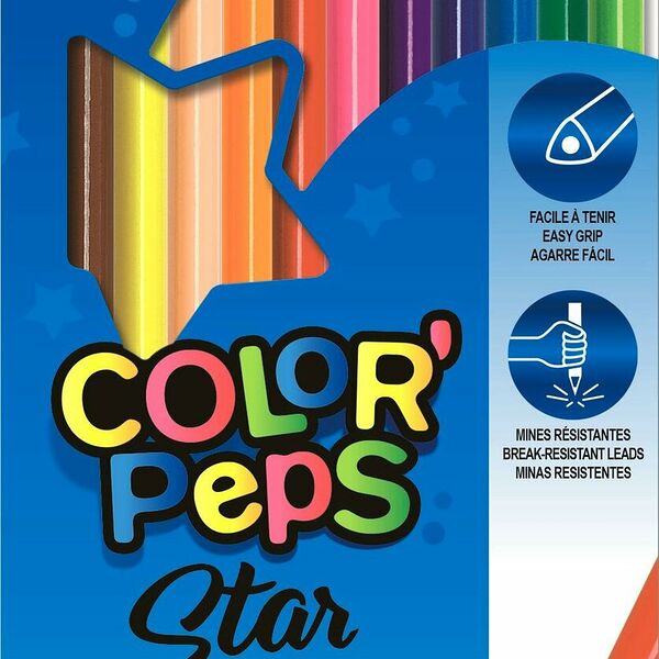 Карандаши цветные Maped COLOR'PEPS STAR, трехгранные,дерево,12цв/наб,183212