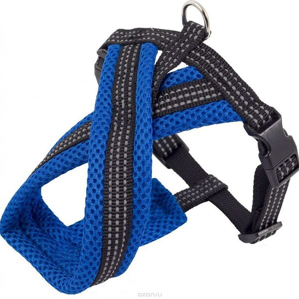 Каскад шлейка нейлоновая Х-образная с мягкой подкладкой 26 см., Синий