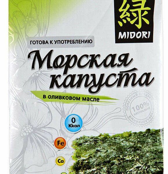Капуста морская Midori в оливковом масле сушёная жареная 5 г