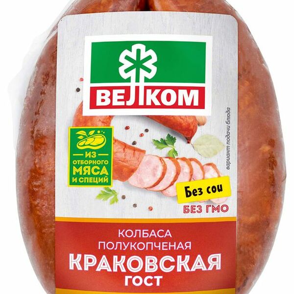 Колбаса полукопчёная Краковская Велком 360 г