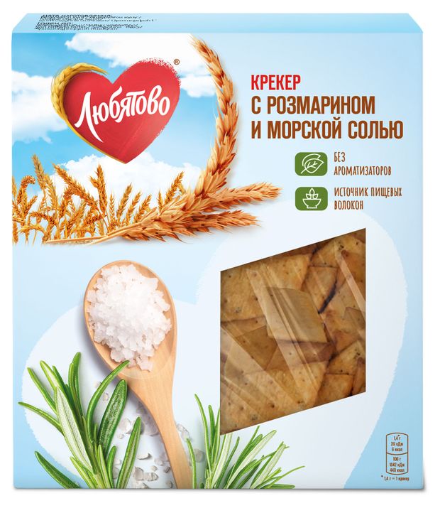 

Крекер Любятово с розмарином и морской солью 150 г