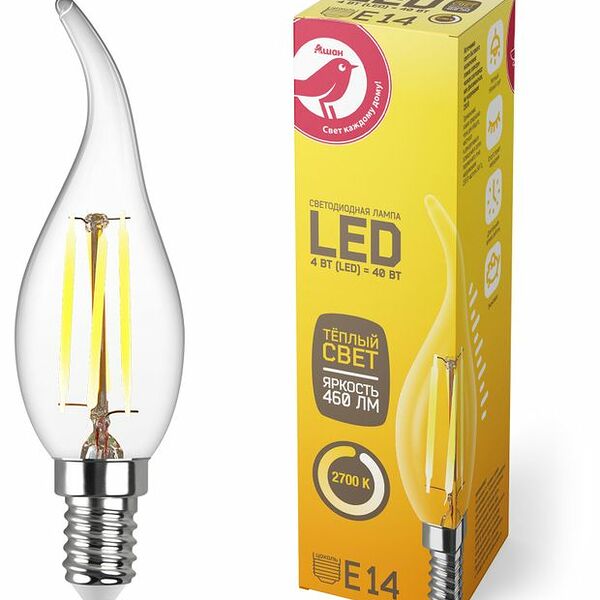 LED-Лампа АШАН Красная птица E14 4-40W