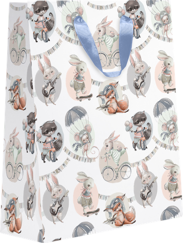 

Пакет подарочный Kids 22,7х18х10см, с блестками, в ассортименте