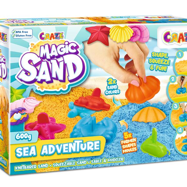 Песок Кинетический умный для лепки Морские приключения Craze Magic Sand 5л+