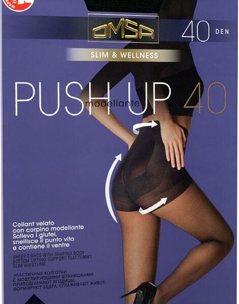 Колготки Omsa Push-Up 40 Nero Черный Размер 2