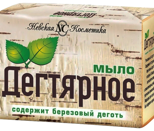 Туалетное мыло Невская Косметика Дегтярное, с березовым дегтем 4 шт